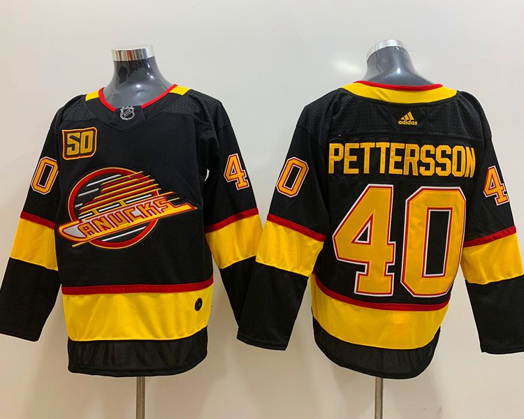 Men's Vancouver Canucks Elias Pettersson #40 Black Jersey