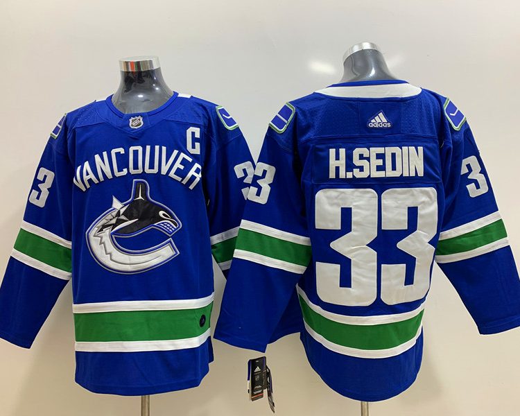 Men's Vancouver Canucks Henrik Sedin #33 Blue Home Breakaway Jersey