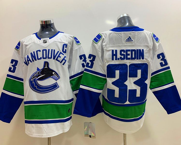 Men's Vancouver Canucks Henrik Sedin #33 White Breakaway Jersey