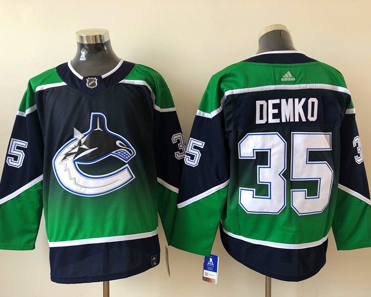 Men's Vancouver Canucks Thatcher Demko #35 Black Breakaway Jersey