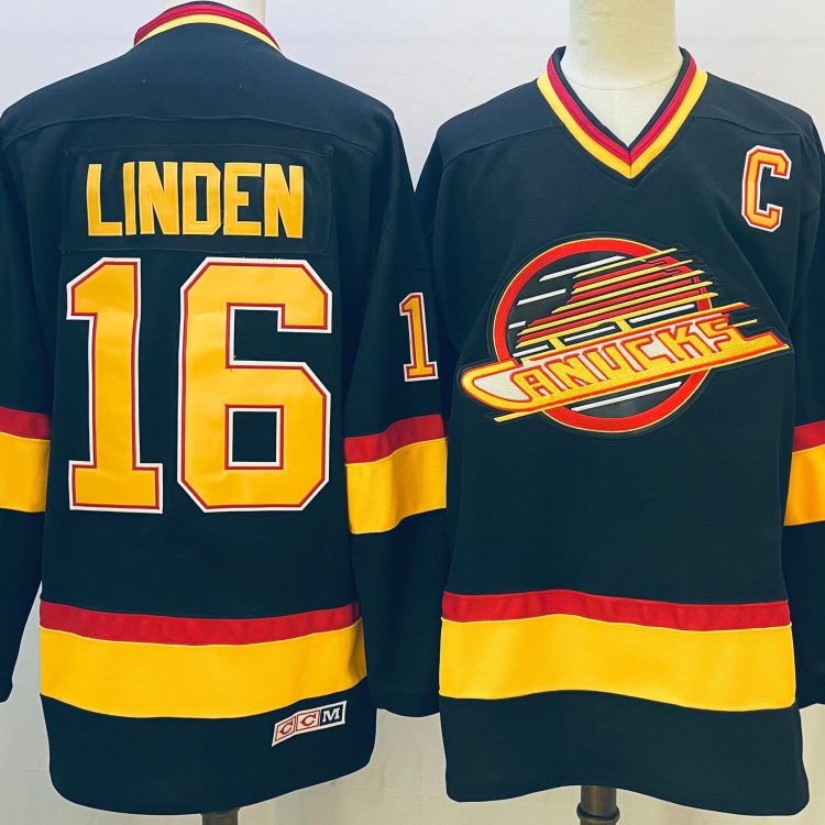Men's Vancouver Canucks Trevor Linden #16 Black Breakaway Jersey