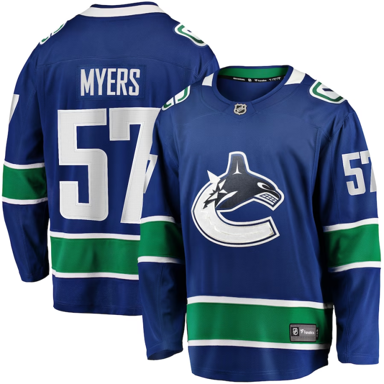 Men's Vancouver Canucks Tyler Myers #57 Blue Home Breakaway Jersey
