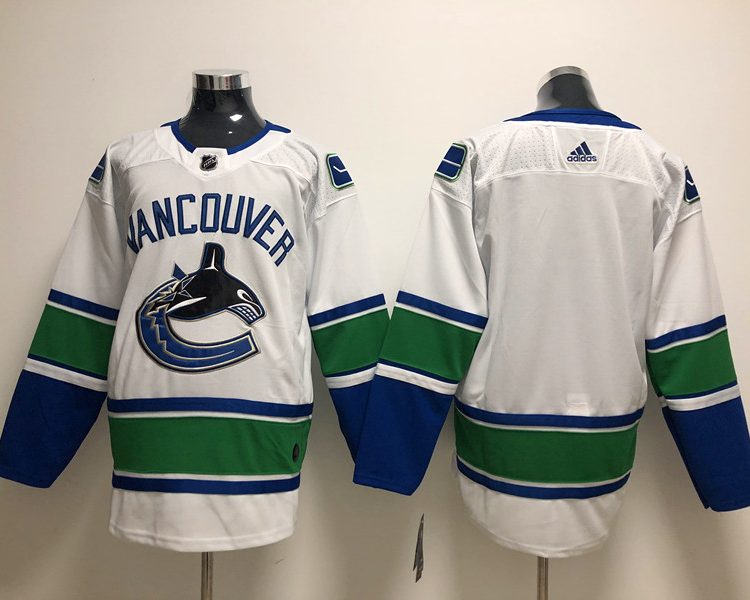 Men's Vancouver Canucks White Away Breakaway Blank Jersey