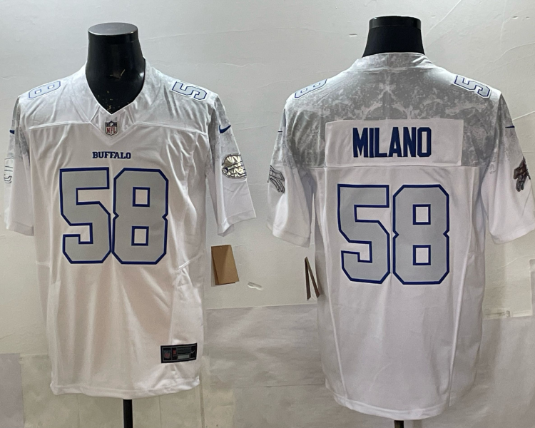 Men's Buffalo Bills Matt Milano #58 White 2025 Rivalries Collection Limited Jersey