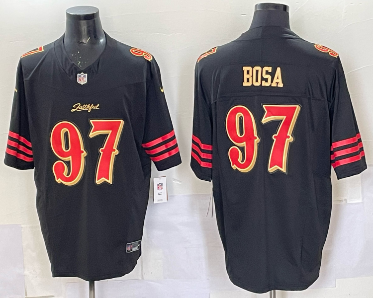 Men's San Francisco 49ers Nick Bosa #97 Black 2025 Rivalries Collection Jersey