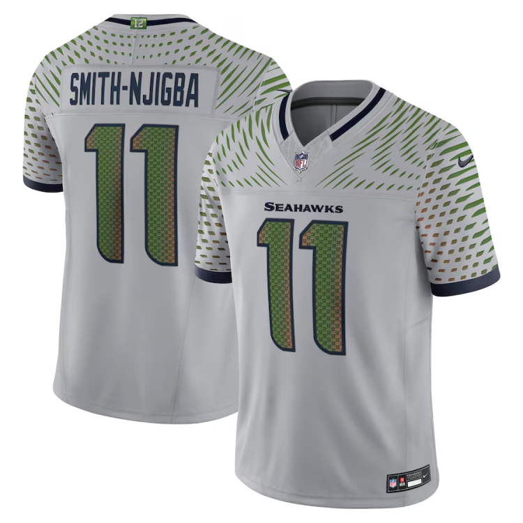 Men's Seattle Seahawks Jaxon Smith-Njigba #11 Wolf Gray 2025 Rivalries Collection Limited Jersey