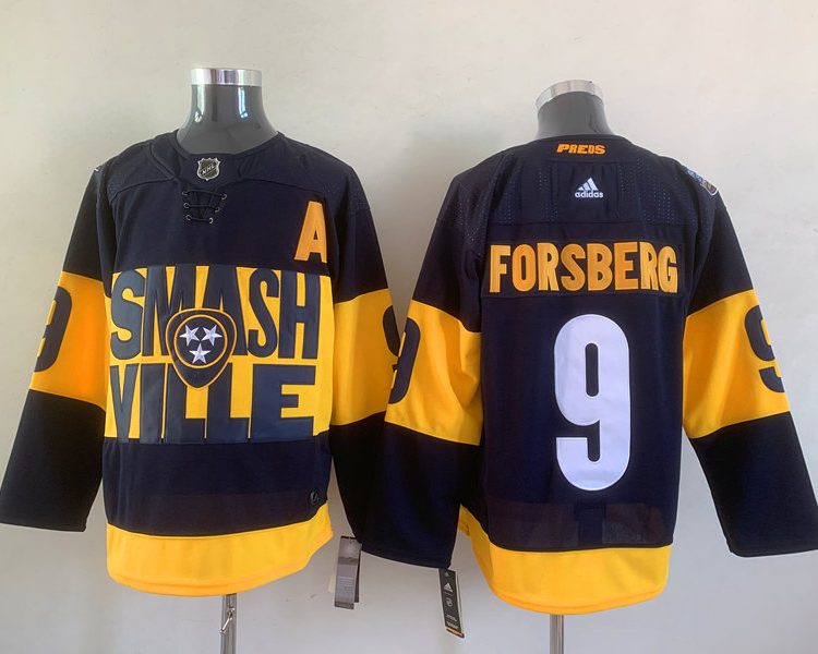 Men's Nashville Predators Filip Forsberg #9 Black Breakaway Jersey