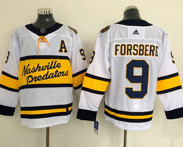 Men's Nashville Predators Filip Forsberg #9 White Breakaway Jersey