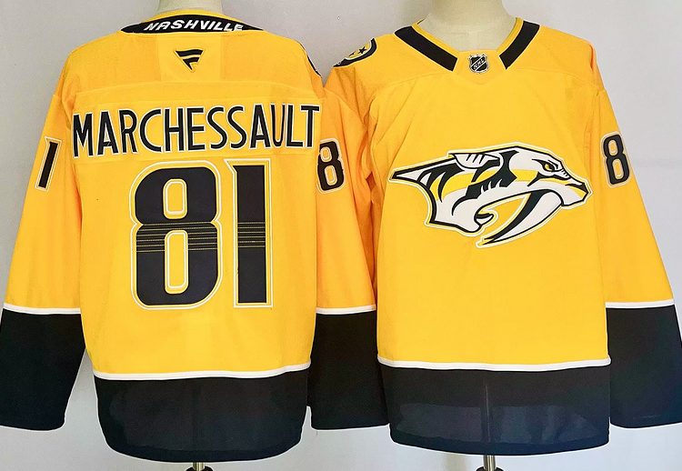 Men's Nashville Predators Jonathan Marchessault #81 Yellow jersey