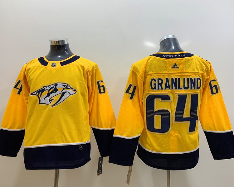 Men's Nashville Predators Mikael Granlund #64 Gold Home Breakaway Jersey