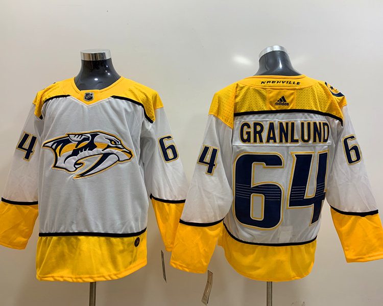 Men's Nashville Predators Mikael Granlund #64 White Breakaway Jersey