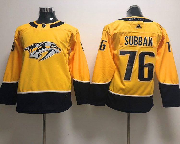 Men's Nashville Predators P.K. Subban #76 Gold Home Breakaway Jersey