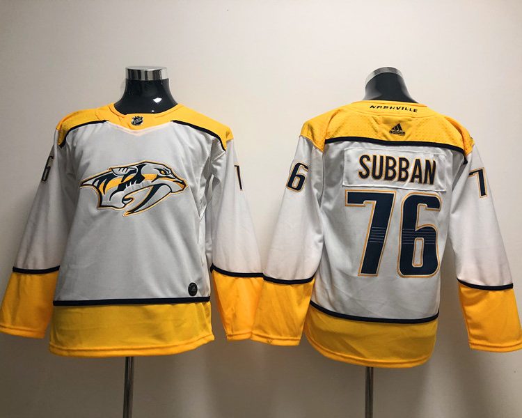 Men's Nashville Predators P.K. Subban #76 White Breakaway Jersey