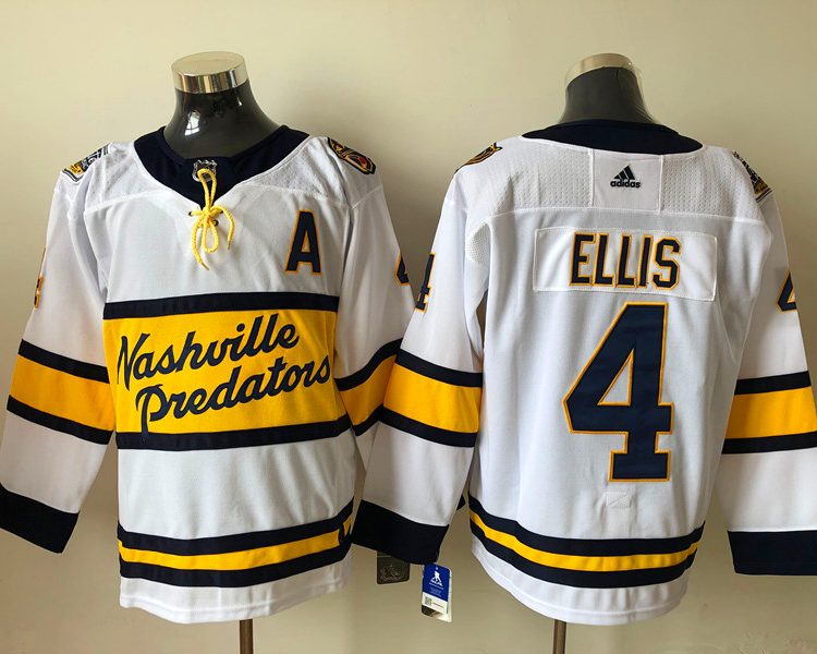 Men's Nashville Predators Ryan Ellis #4 White Breakaway Jersey