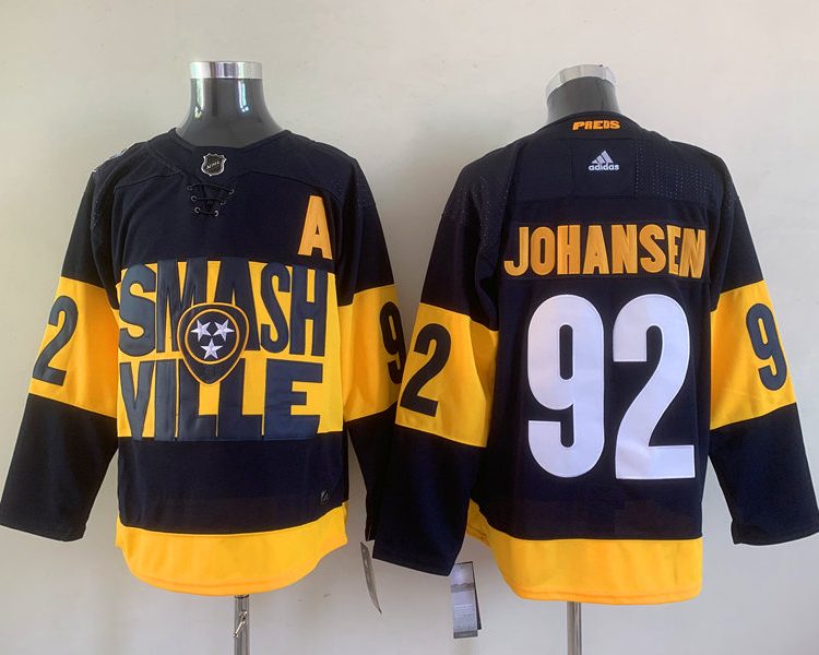 Men's Nashville Predators Ryan Johansen #92 Black Breakaway Jersey