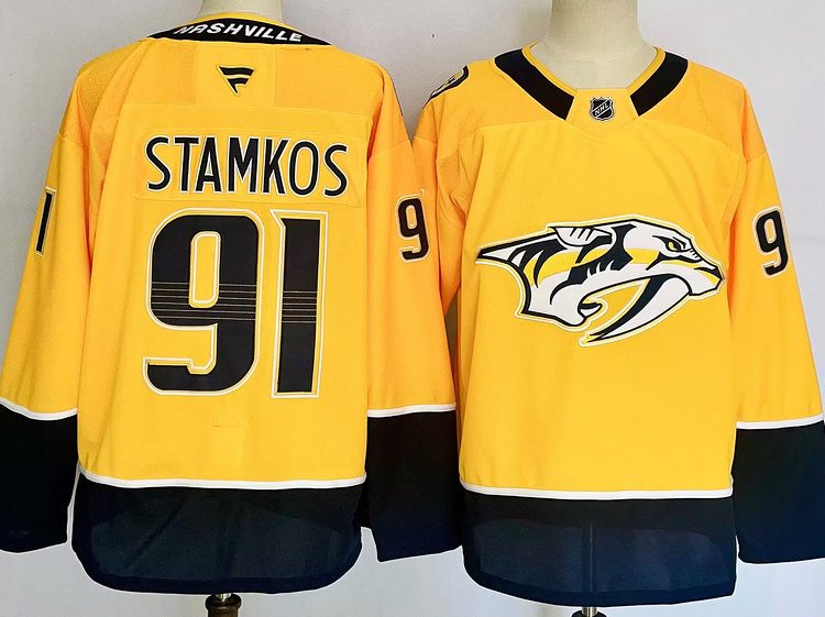 Men's Nashville Predators Steven Stamkos #91 Yellow jersey