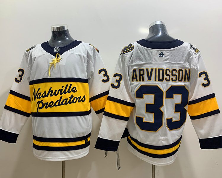 Men's Nashville Predators Viktor Arvidsson #33 White Breakaway Jersey