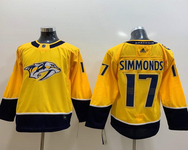 Men's Nashville Predators Wayne Simmonds #17 Gold Home Breakaway Jersey