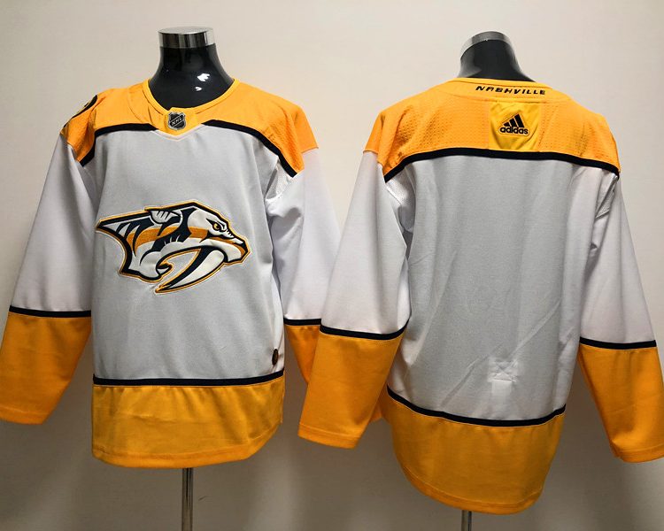 Men's Nashville Predators White Away Authentic Blank Jersey
