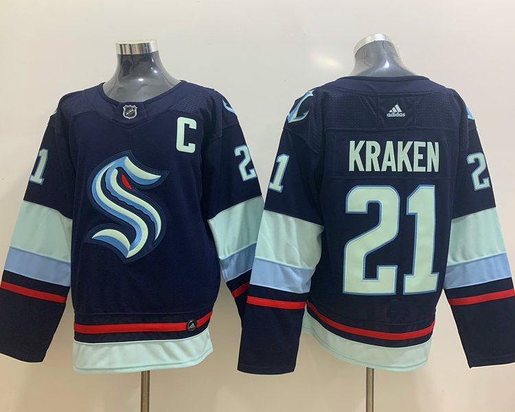 Men's Seattle Kraken #21 Navy Home Breakaway Jersey