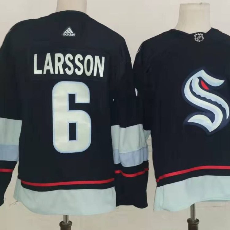 Men's Seattle Kraken Adam Larsson #6 Deep Sea Blue Home Breakaway Jersey