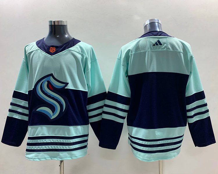 Men's Seattle Kraken Blue Blank Jersey