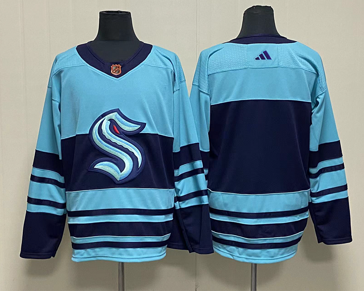 Men's Seattle Kraken Blue Blank Jersey