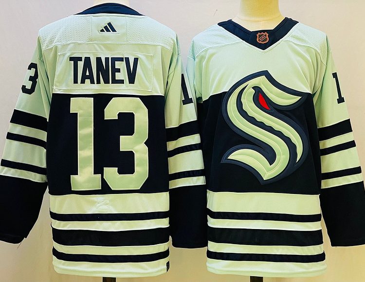 Men's Seattle Kraken Brandon Tanev #13 Blue jersey