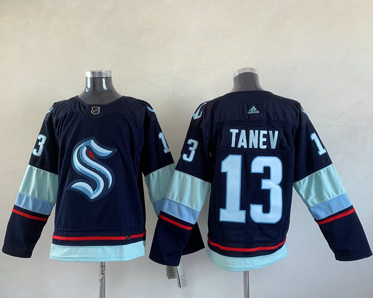 Men's Seattle Kraken Brandon Tanev #13 Deep Sea Blue Home Breakaway Jersey
