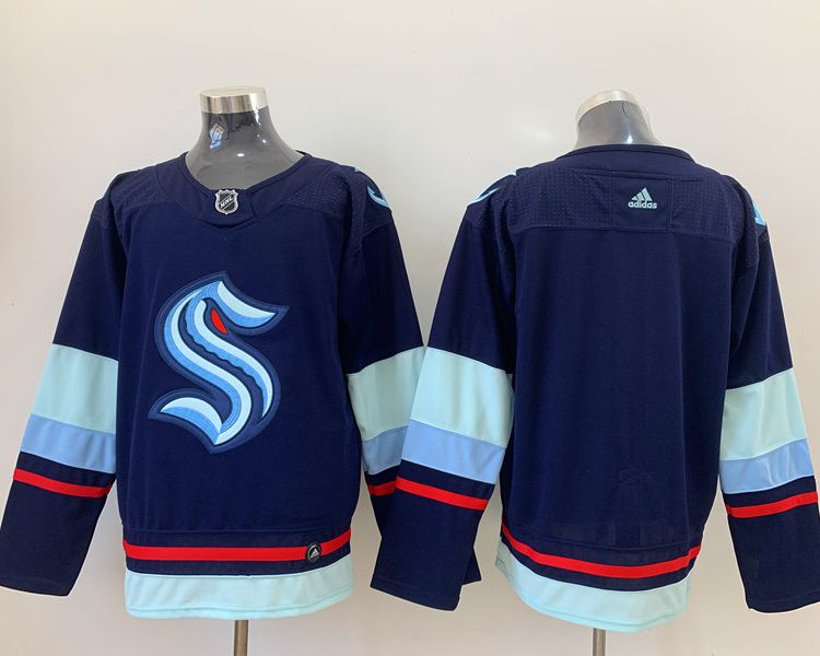Men's Seattle Kraken Deep Sea Blue Home Breakaway Blank Jersey