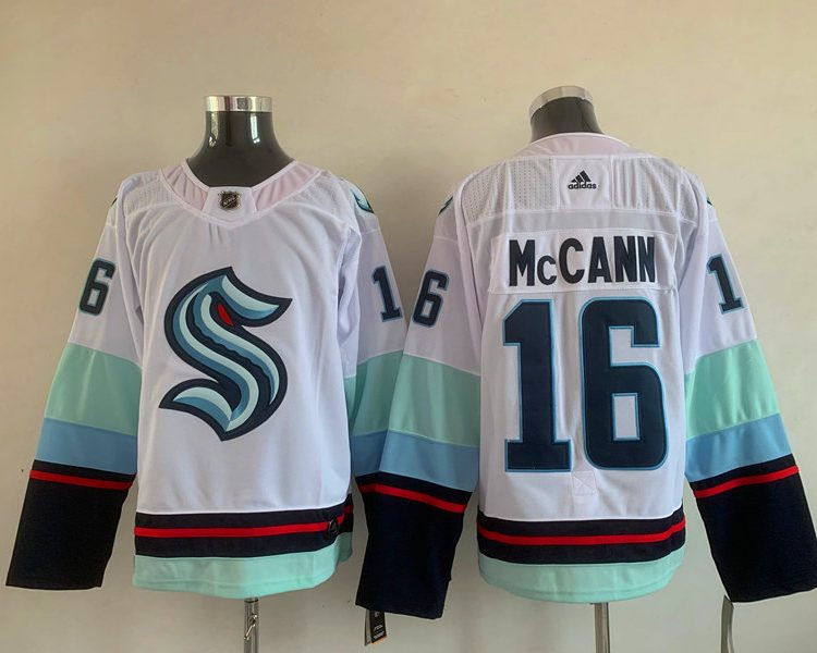 Men's Seattle Kraken Jared McCann #16 White Breakaway Jersey