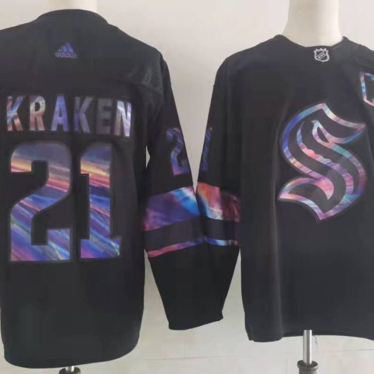 Men's Seattle Kraken Kraken #21 Black jersey