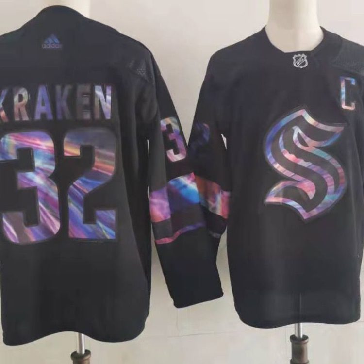 Men's Seattle Kraken Kraken #32 Black jersey