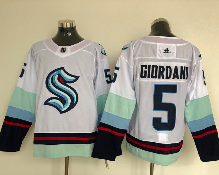 Men's Seattle Kraken Mark Giordano #5 White Home Breakaway Jersey