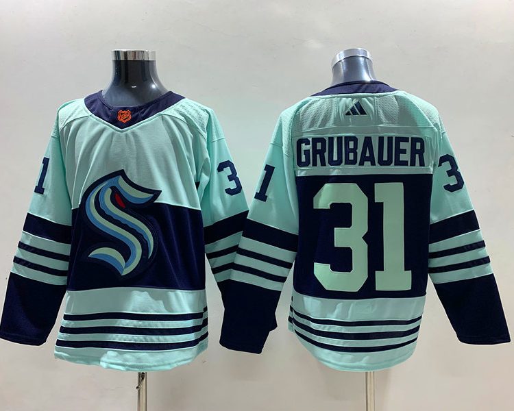 Men's Seattle Kraken Philipp Grubauer #31 Teal Reverse Retro 2.0 Authentic Jersey