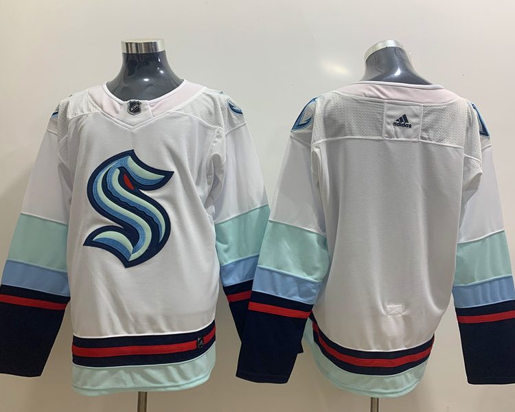 Men's Seattle Kraken White Away Breakaway Blank Jersey