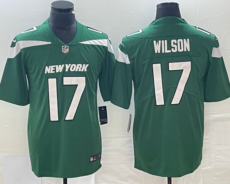 Men's New York Jets Garrett Wilson #17 Green Jersey