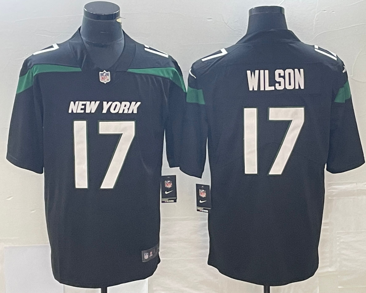 Men's New York Jets Garrett Wilson #17 Stealth Black Alternate Vapor Untouchable Limited Jersey