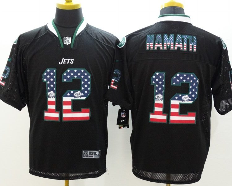 Men's New York Jets Joe Namath #12 Black Jersey