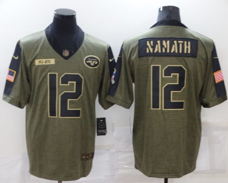 Men's New York Jets Joe Namath #12 Brown Jersey
