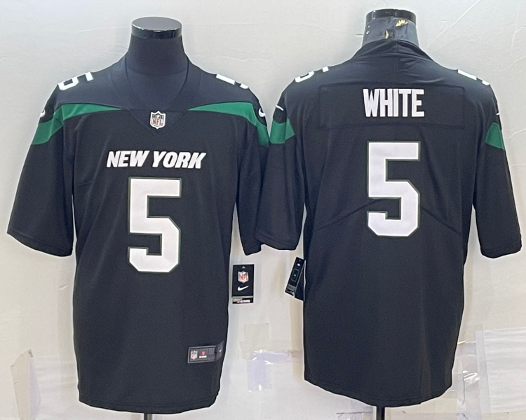 Men's New York Jets Mike White #5 Black Jersey