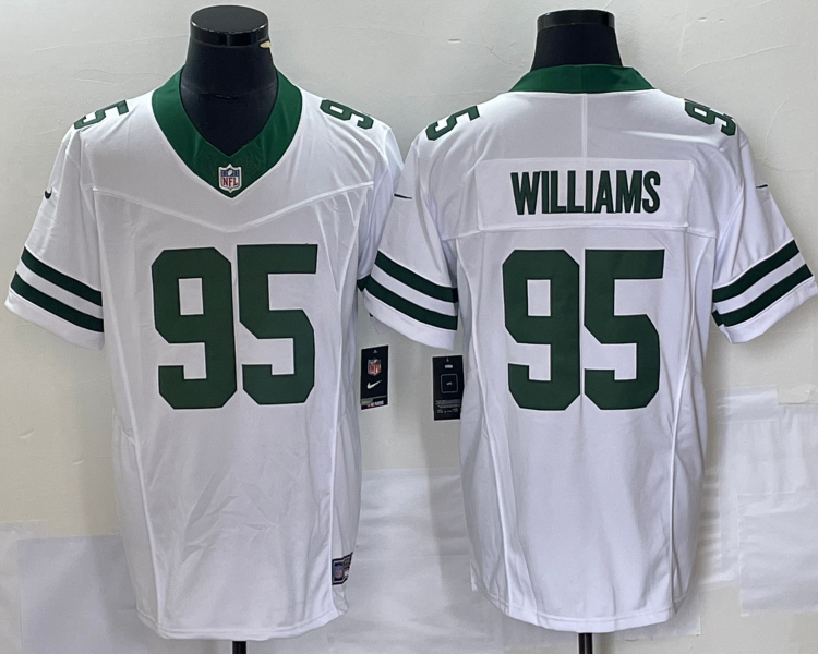 Men's New York Jets Quinnen Williams #95 White Legacy Vapor F.U.S.E. Limited Jersey