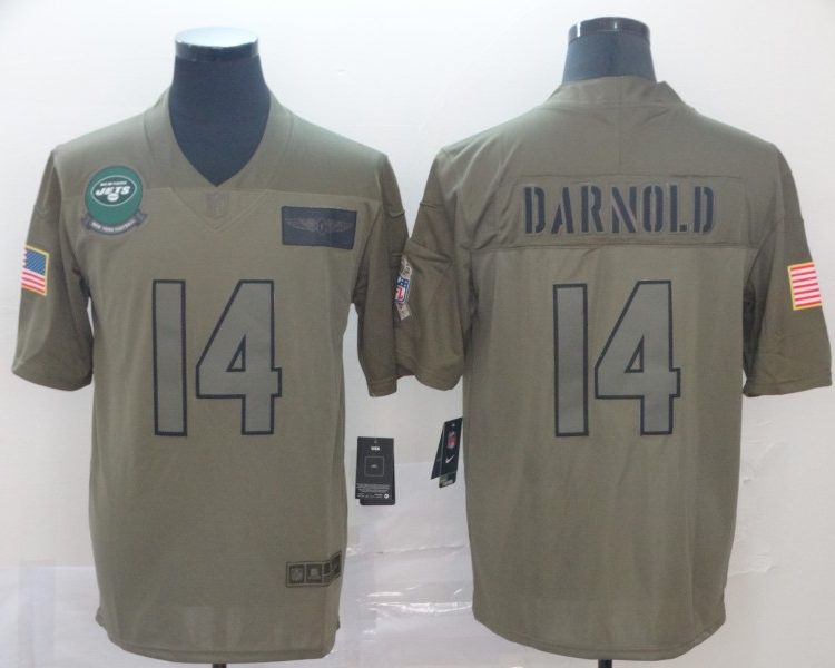 Men's New York Jets Sam Darnold #14 Brown Jersey