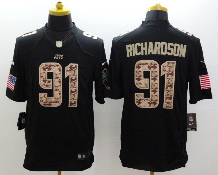 Men's New York Jets Sheldon Richardson #91 Black Jersey
