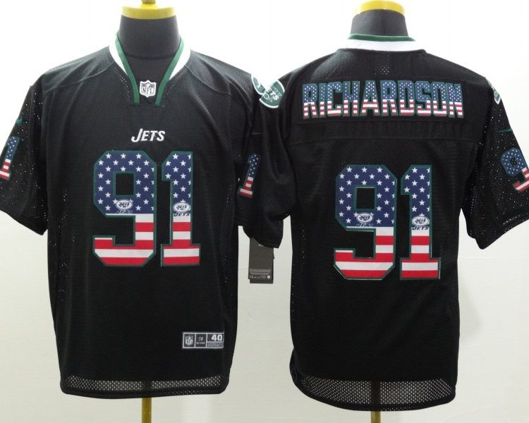 Men's New York Jets Sheldon Richardson #91 Black Jersey