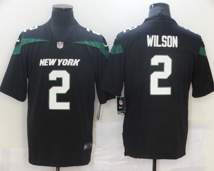 Men's New York Jets Zach Wilson #2 Black Alternate Jersey