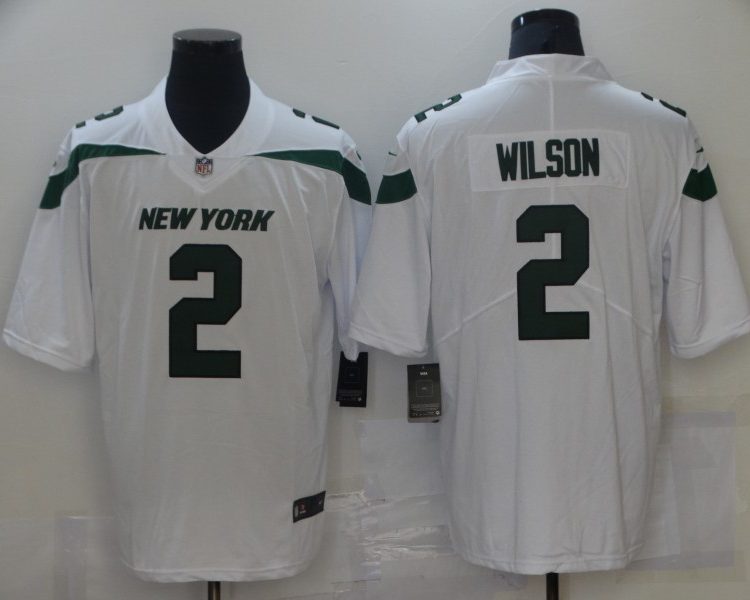 Men's New York Jets Zach Wilson #2 White Jersey