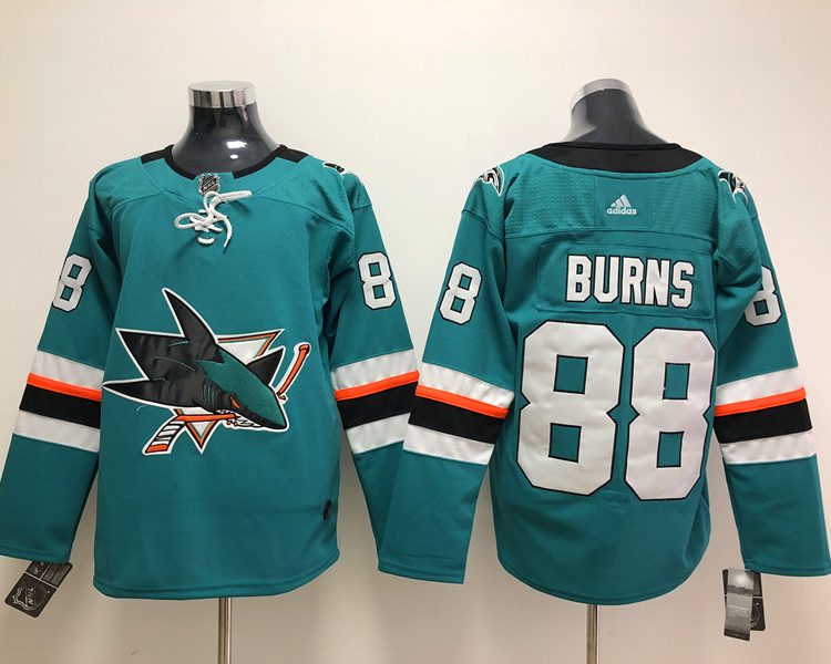 Men's San Jose Sharks Brent Burns #88 Teal Home Breakaway Jersey