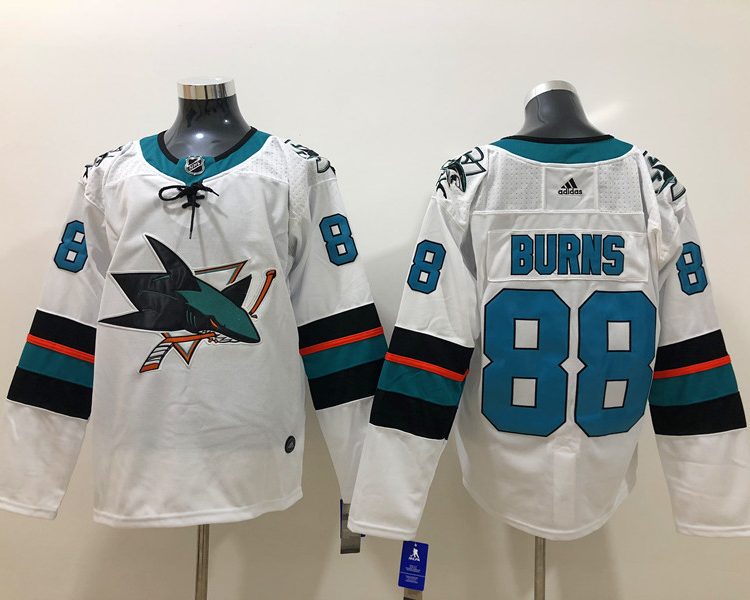 Men's San Jose Sharks Brent Burns #88 White Breakaway Jersey