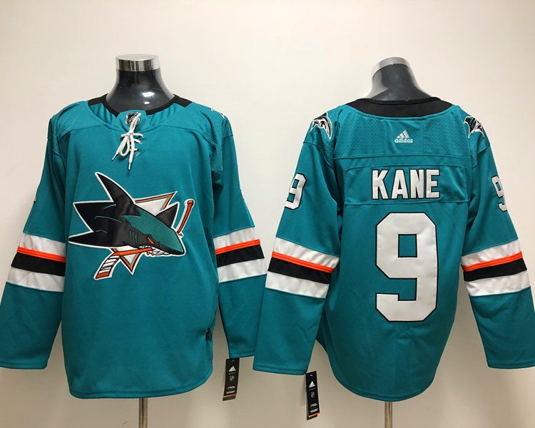 Men's San Jose Sharks Evander Kane #9 Teal Home Breakaway Jersey